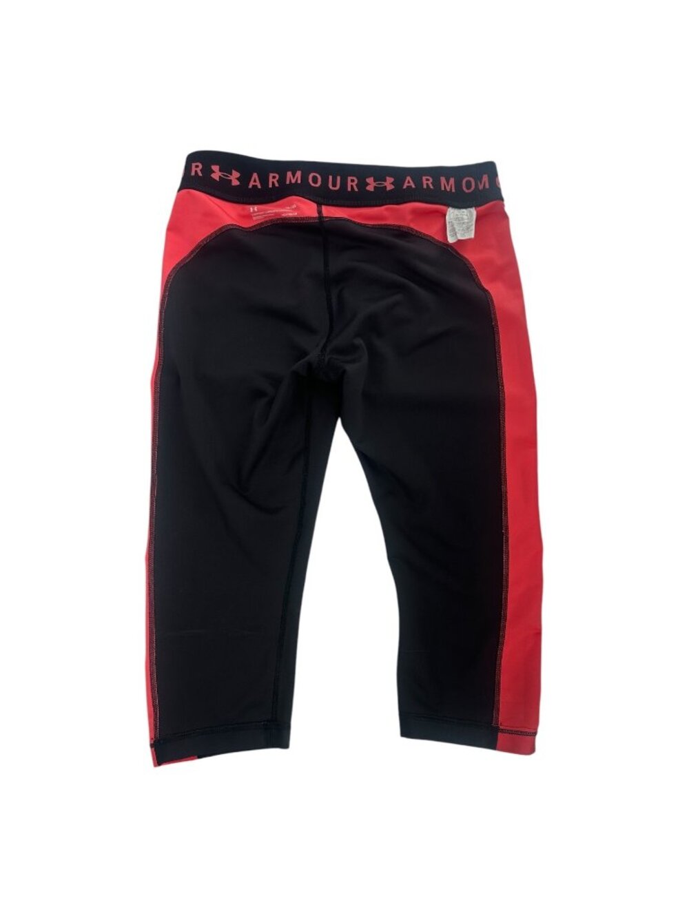 Under Armour HeatGear Compression Capri Leggings XL Black Coral Pink Cropped - Picture 6 of 8